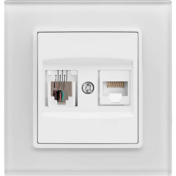 Розетка Metronex Electric Exclusive White для сетевого кабеля LAN + Phone FRZ00070025BEL Розетка Metronex Electric Exclusive White для сетевого кабеля LAN + Phone FRZ00070025BEL