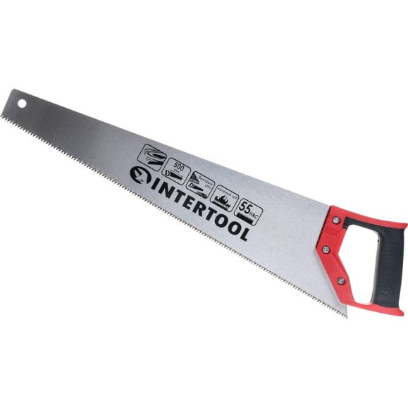 Ножовка по дереву INTERTOOL с каленым зубом 500 мм, 55 HRC HT-3103 Ножовка по дереву INTERTOOL с каленым зубом 500 мм, 55 HRC HT-3103