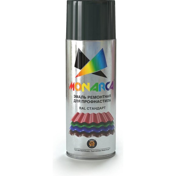 Аэрозольная эмаль для профнастила MONARCA RAL6005 зеленый мох 76005 Аэрозольная эмаль для профнастила MONARCA RAL6005 зеленый мох 76005