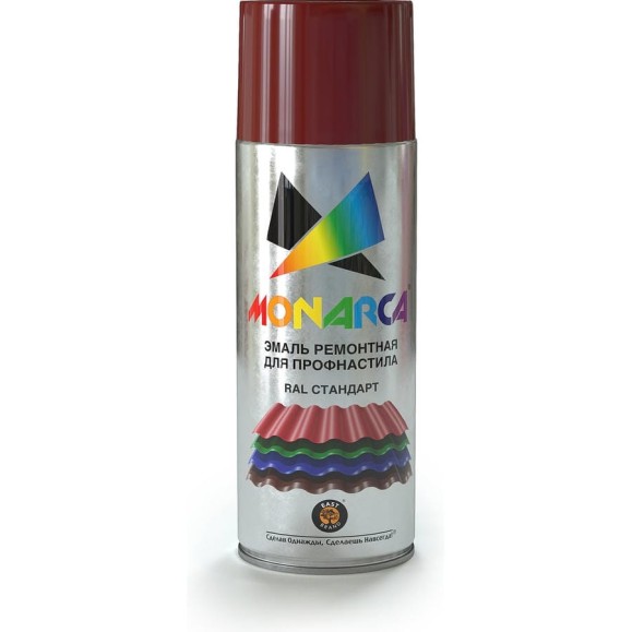 Аэрозольная эмаль для профнастила MONARCA RAL3005 красное вино 73005 Аэрозольная эмаль для профнастила MONARCA RAL3005 красное вино 73005