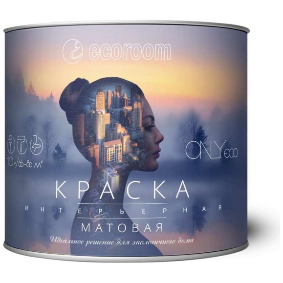 Краска акриловая интерьерная ONLYeco матовая, белая, 10 л OEC-992-1-10 Краска акриловая интерьерная ONLYeco матовая, белая, 10 л OEC-992-1-10