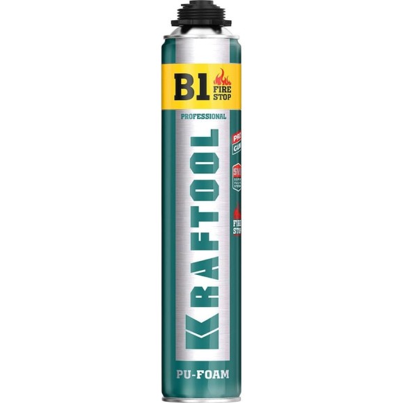 Огнестойкая монтажная пена KRAFTOOL Fire stop B1 SVS 750 мл, пистолетная, выход до 45 л 41186 41186_z01 Огнестойкая монтажная пена KRAFTOOL Fire stop B1 SVS 750 мл, пистолетная, выход до 45 л 41186 41186_z01