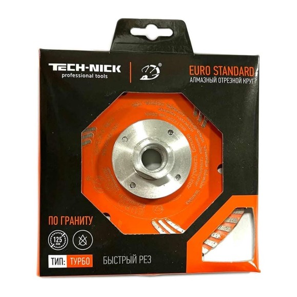 Диск алмазный турбо по граниту EURO STANDART (125 мм; М14) TECH-NICK 121001007 Диск алмазный турбо по граниту EURO STANDART (125 мм; М14) TECH-NICK 121001007