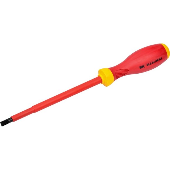 Диэлектрическая отвертка IEK ARMA2L 3 SL6,5x150 K3 A2L3-SC30-K3-SL-65-150 Диэлектрическая отвертка IEK ARMA2L 3 SL6,5x150 K3 A2L3-SC30-K3-SL-65-150