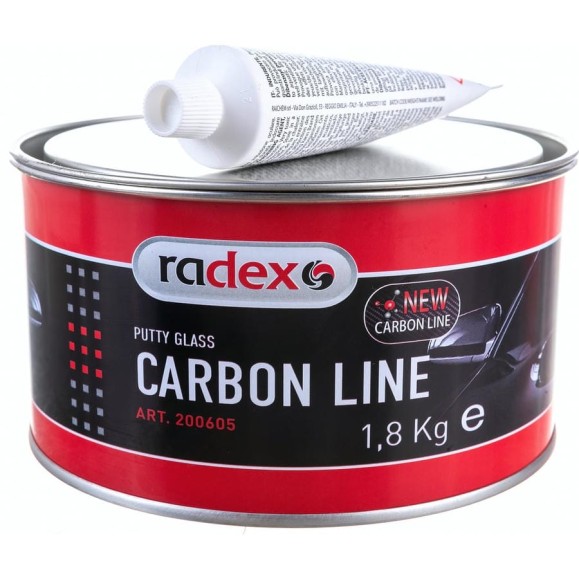 Полиэфирная шпатлевка со стекловолокном Radex carbon line с отвердителем, 1,8 кг 200605 Полиэфирная шпатлевка со стекловолокном Radex carbon line с отвердителем, 1,8 кг 200605