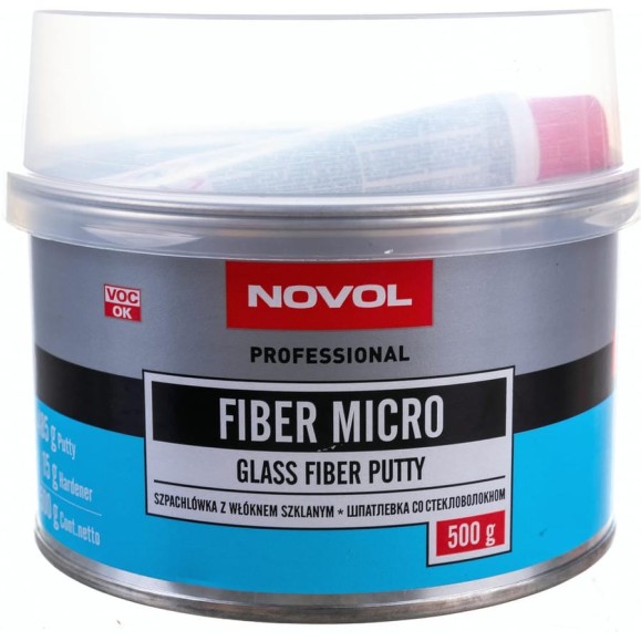 Шпатлевка Novol FIBER MICRO с коротким стекловолокном 0.5 кг X6125433