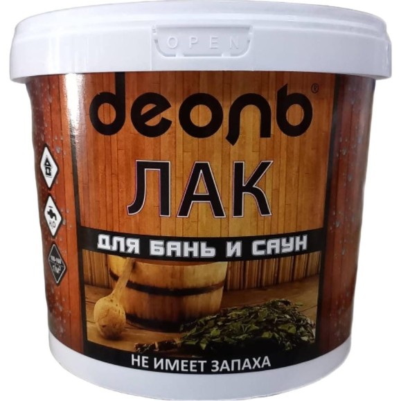 Акриловый лак для бань и саун Деоль глянцевый, 2.7 л 00029291 Акриловый лак для бань и саун Деоль глянцевый, 2.7 л 00029291