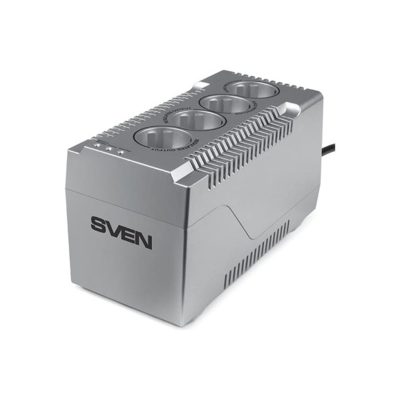 Стабилизатор SVEN VR-F1000 (≤320Вт, Вх.184-285V,4 × CEE7/4 (2*AVR, 2*сетевой фильтр) серебро SV-018818 Стабилизатор SVEN VR-F1000 (≤320Вт, Вх.184-285V,4 × CEE7/4 (2*AVR, 2*сетевой фильтр) серебро SV-018818