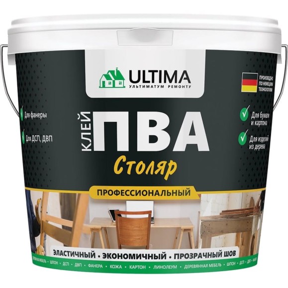 Клей ПВА ULTIMA СТОЛЯР ведро 0,9кг ULTSTL09 Клей ПВА ULTIMA СТОЛЯР ведро 0,9кг ULTSTL09