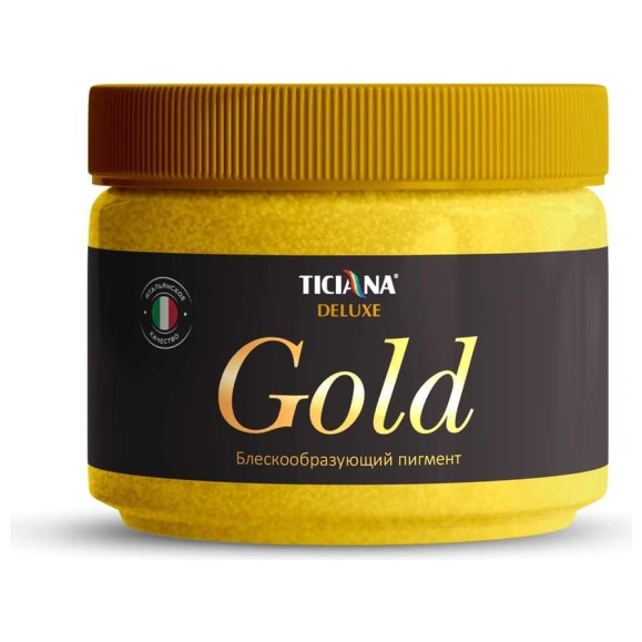 Блескообразующий пигмент Ticiana DeLuxe Gold 0.1 кг, золото 4300002808 Блескообразующий пигмент Ticiana DeLuxe Gold 0.1 кг, золото 4300002808