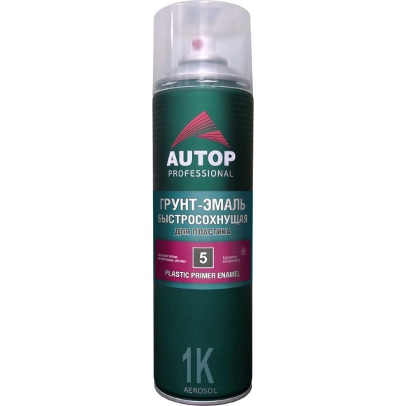 Грунт-эмаль для пластика AUTOP Professional №5, графит, аэрозоль 650 мл ATP-A07273