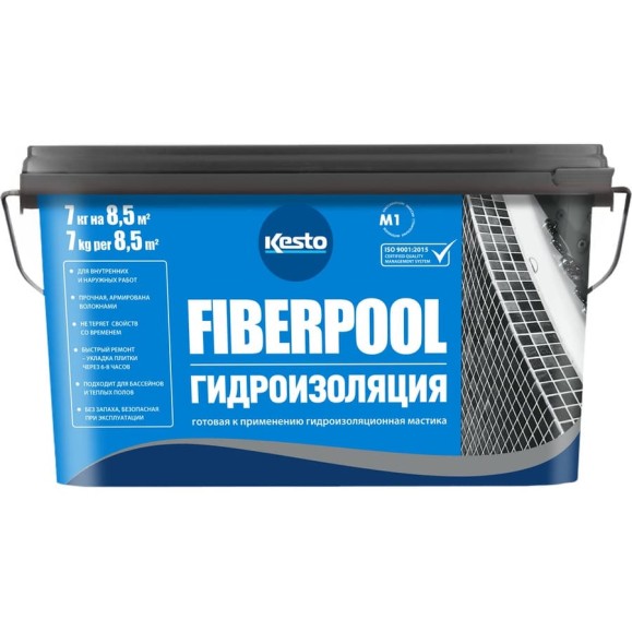 Гидроизоляционная мастика Kesto Fiberpool 7 кг 81086 Гидроизоляционная мастика Kesto Fiberpool 7 кг 81086