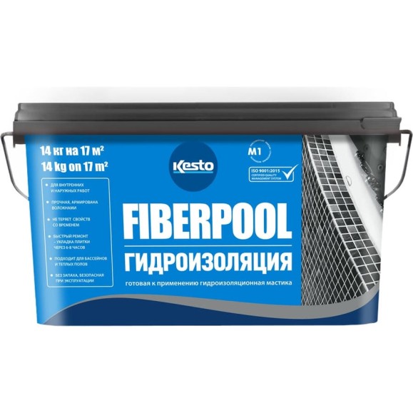Гидроизоляционная мастика Kesto Fiberpool 14 кг 81087