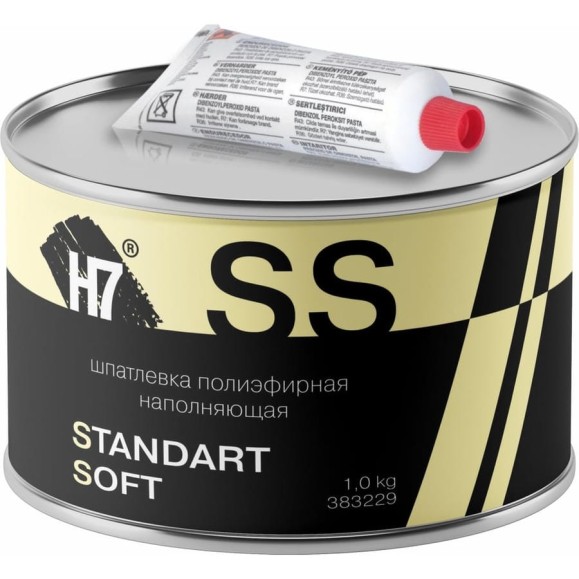 Полиэфирная наполняющая шпатлевка H7 Standard Soft 1кг 383229 Полиэфирная наполняющая шпатлевка H7 Standard Soft 1кг 383229