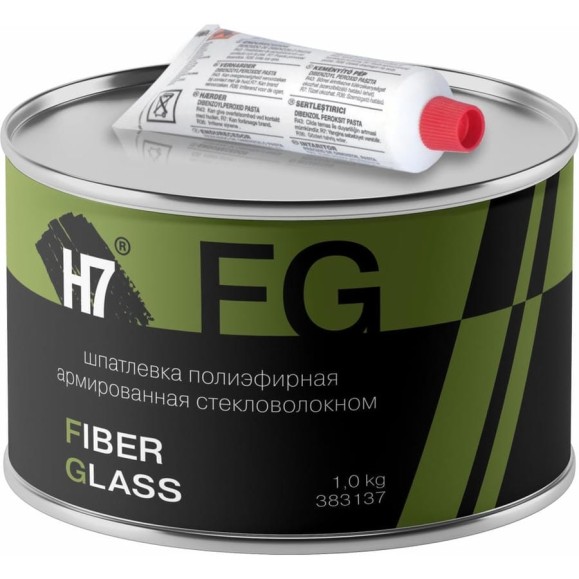 Полиэфирная шпатлевка H7 Fiber Glass армированная стекловолокном 1кг 383137
