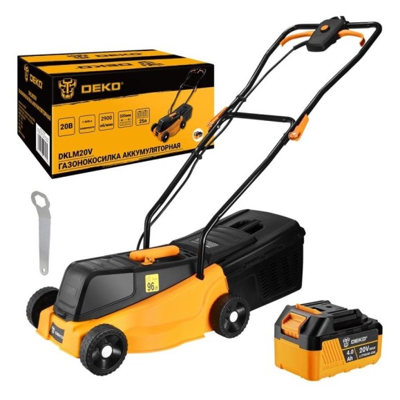 Аккумуляторная газонокосилка DEKO DKLM20V 20В, 1x4.0Aч 063-3007