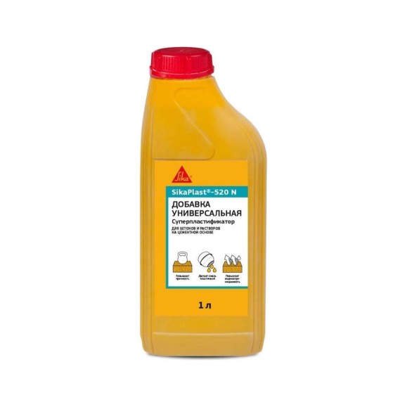Суперпластификатор для бетона и цементных растворов SIKA Plast-520 N Канистра 1л. 525952 Суперпластификатор для бетона и цементных растворов SIKA Plast-520 N Канистра 1л. 525952