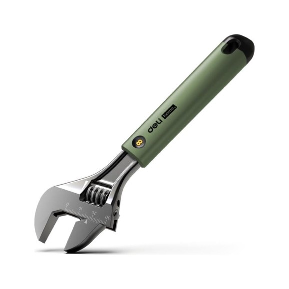 Разводной ключ DELI Home Series Green HT1508L 200 мм, Soft Touch рукоять, лазерная гравировка шкалы, эксклюзивный дизайн, подарочная упаковка 112880 Разводной ключ DELI Home Series Green HT1508L 200 мм, Soft Touch рукоять, лазерная гравировка шкалы, эксклюзивный дизайн, подарочная упаковка 112880