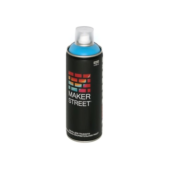 Краска (эмаль) для граффити и декоративно-оформительских работ MAKERSTREET MS400 400 мл, 501 Небесно-голубой 361124 Краска (эмаль) для граффити и декоративно-оформительских работ MAKERSTREET MS400 400 мл, 501 Небесно-голубой 361124