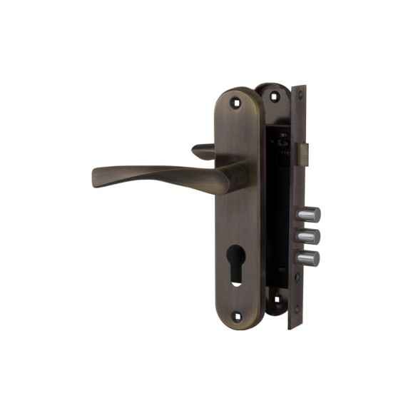 Цилиндровый замок с в комплекте с ручкой FUARO LOCKSET.1511W/B AB бронза 27015 Цилиндровый замок с в комплекте с ручкой FUARO LOCKSET.1511W/B AB бронза 27015