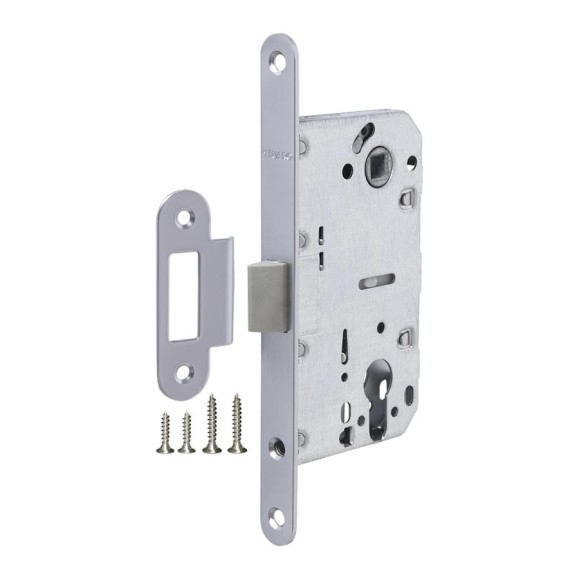Корпус врезного замка c защёлкой FUARO PLASTP85C-50 (P85C-50) SSC сатинированный хром 45445