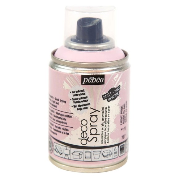Краска PEBEO decoSpray на водной основе, аэрозоль, 100 мл, светло-розовый 533385 Краска PEBEO decoSpray на водной основе, аэрозоль, 100 мл, светло-розовый 533385