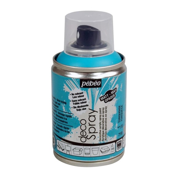 Краска PEBEO decoSpray на водной основе, аэрозоль, 100 мл, бирюзовый 530573 Краска PEBEO decoSpray на водной основе, аэрозоль, 100 мл, бирюзовый 530573
