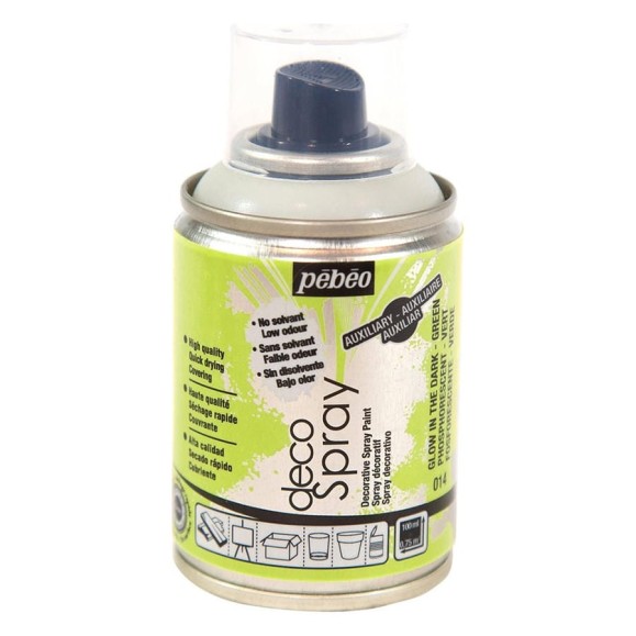 Светящаяся в темноте краска PEBEO decoSpray на водной основе, аэрозоль, 100 мл 530597 Светящаяся в темноте краска PEBEO decoSpray на водной основе, аэрозоль, 100 мл 530597
