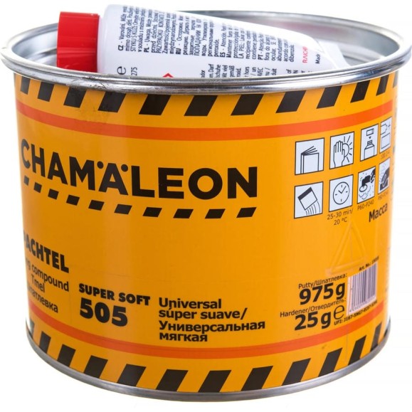 Универсальная шпатлевка CHAMAELEON мягкая вкл.отвердитель 1кг 15055 Универсальная шпатлевка CHAMAELEON мягкая вкл.отвердитель 1кг 15055