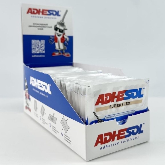 Клей в пакетиках эластичный эпоксидный ADHESOL super flex 4 мл х 50 шт 324616 Клей в пакетиках эластичный эпоксидный ADHESOL super flex 4 мл х 50 шт 324616