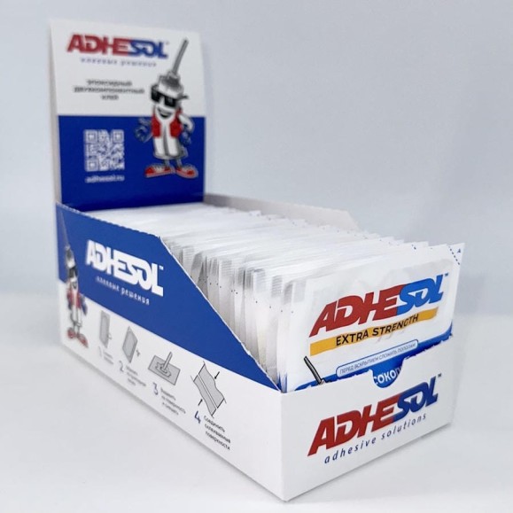 Клей в пакетиках высокоэластичный эпоксидный ADHESOL extra strenght 4 мл х 50 шт 324593 Клей в пакетиках высокоэластичный эпоксидный ADHESOL extra strenght 4 мл х 50 шт 324593