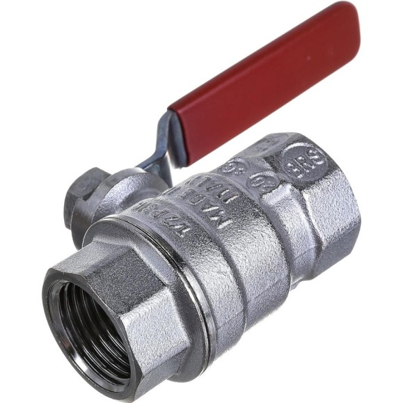 Шаровой кран Giacomini R850 1/2", внутренняя/внутренняя, ручка-рычаг красный, хромированный R850X023