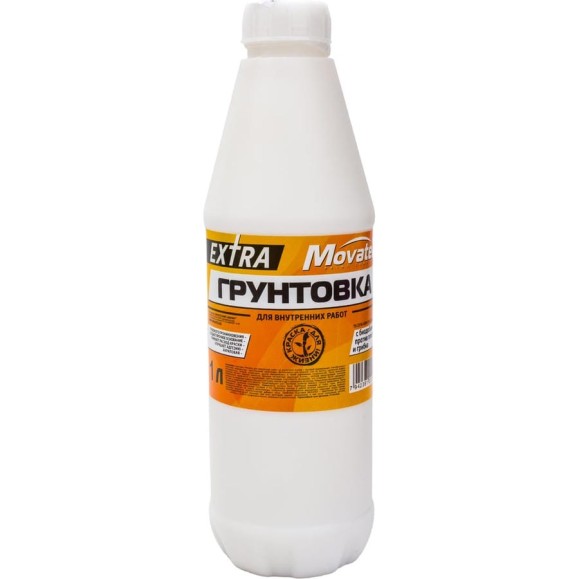 Грунтовка для внутренних работ Movatex EXTRA 1 л Т11875 Грунтовка для внутренних работ Movatex EXTRA 1 л Т11875