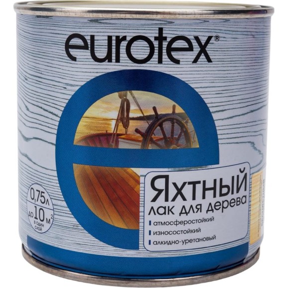 Яхтный лак Eurotex полуматовый 0.75 л 6 19296 Яхтный лак Eurotex полуматовый 0.75 л 6 19296