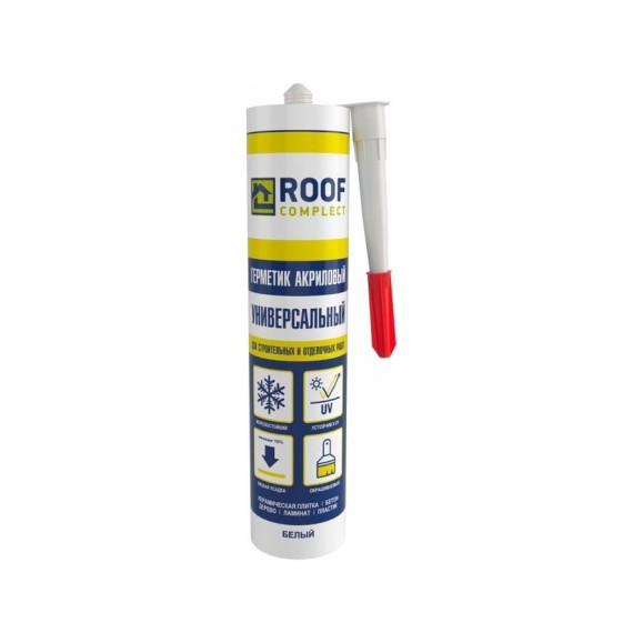 Акриловый герметик Roof Complect белый, 300 мл 00000344831 Акриловый герметик Roof Complect белый, 300 мл 00000344831