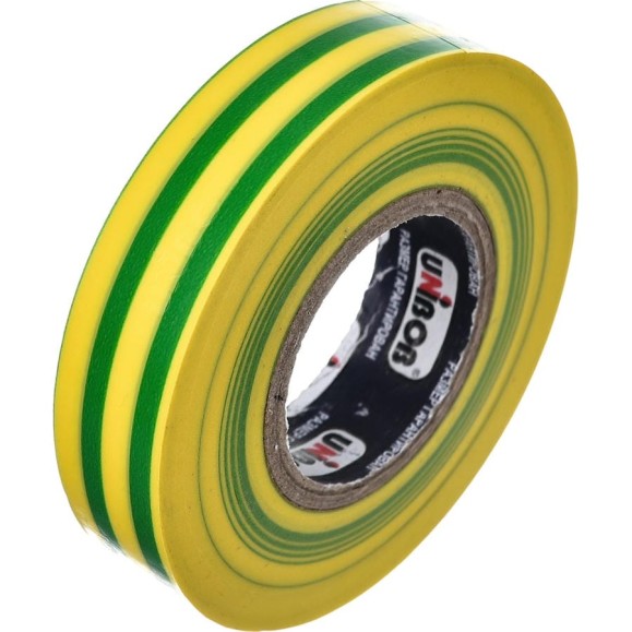 Изолента ПВХ UNIBOB 15 мм х 20 м, желто-зеленая 211766 Изолента ПВХ UNIBOB 15 мм х 20 м, желто-зеленая 211766