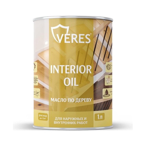 Масло для дерева VERES interior oil, 1 л, белое 255528 Масло для дерева VERES interior oil, 1 л, белое 255528