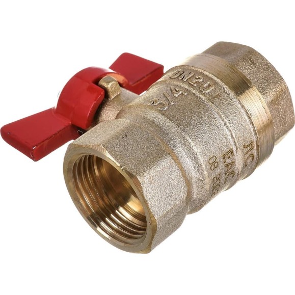 Шаровый кран VALTEC СТАНДАРТ, рукоятка бабочка 3/4, вн.-вн. VT.122.G.05 Шаровый кран VALTEC СТАНДАРТ, рукоятка бабочка 3/4, вн.-вн. VT.122.G.05