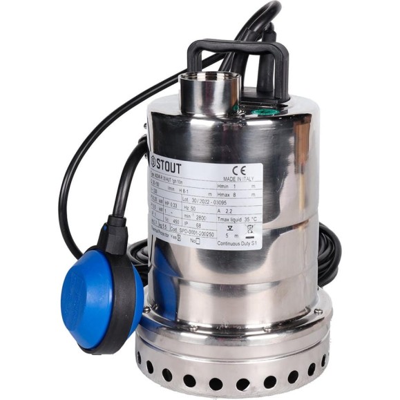 Дренажный насос с поплавком STOUT Spd-0001-200250 RG0091CN9174U3 Дренажный насос с поплавком STOUT Spd-0001-200250 RG0091CN9174U3