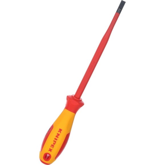Отвертка KNIPEX SL6.5x1.2 шлицевая тонкая VDE, L лезвия 150 мм, 1000V, 2-комп. рук-ка KN-982065SL Отвертка KNIPEX SL6.5x1.2 шлицевая тонкая VDE, L лезвия 150 мм, 1000V, 2-комп. рук-ка KN-982065SL