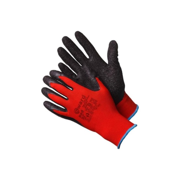 Нейлоновые перчатки с текстурированным латексным покрытием Gward Red, р.XL 12 пар L2001/XL