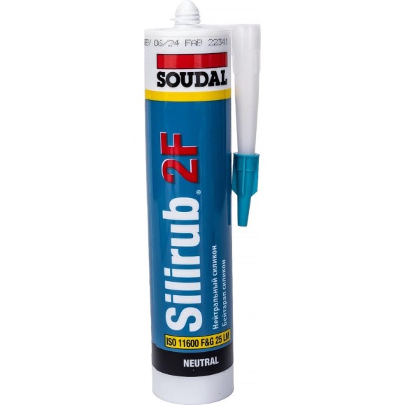Нейтральный силиконовый герметик Soudal Силируб 2F серый, 300 мл 158938 Нейтральный силиконовый герметик Soudal Силируб 2F серый, 300 мл 158938
