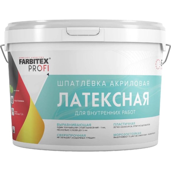 Шпатлевка Farbitex акриловая латексная (8.0кг) ПРОФИ 4300011553 Шпатлевка Farbitex акриловая латексная (8.0кг) ПРОФИ 4300011553