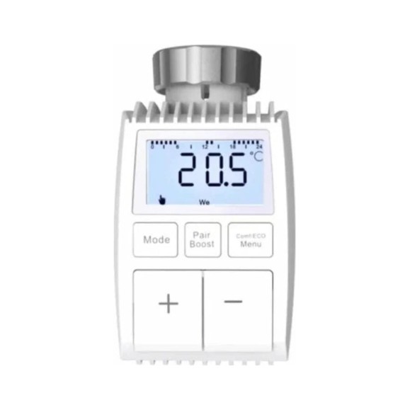 Термостатическая головка Moes Temperature Controller Zigbee, AA 2 шт х 1.5 V, наклад ZTRV-ZX-TV01