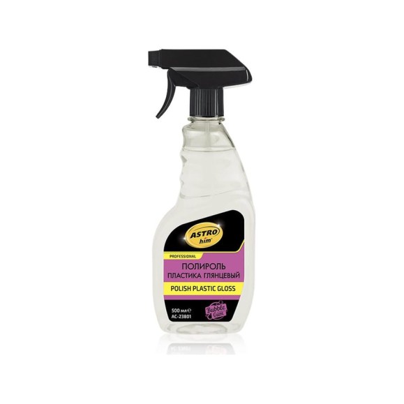 Полироль пластика Astrohim polish plastic gloss глянцевый, аромат Бабл гам, спрей AC23801