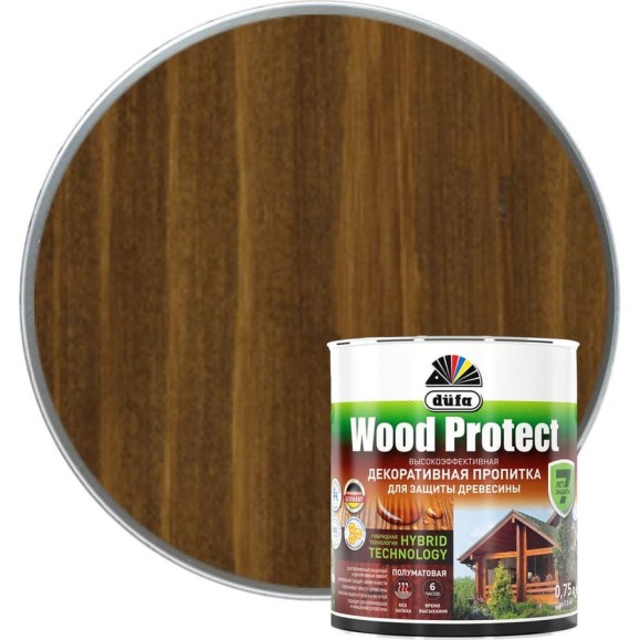 Пропитка для защиты древесины Dufa Wood Protect орех 750 мл МП000015766 Пропитка для защиты древесины Dufa Wood Protect орех 750 мл МП000015766