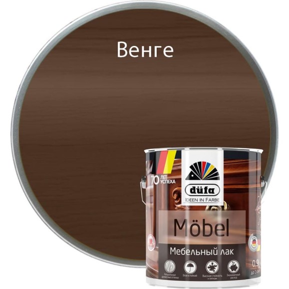 Лак Dufa MOBEL мебельный венге 900 мл МП00-005497 Лак Dufa MOBEL мебельный венге 900 мл МП00-005497