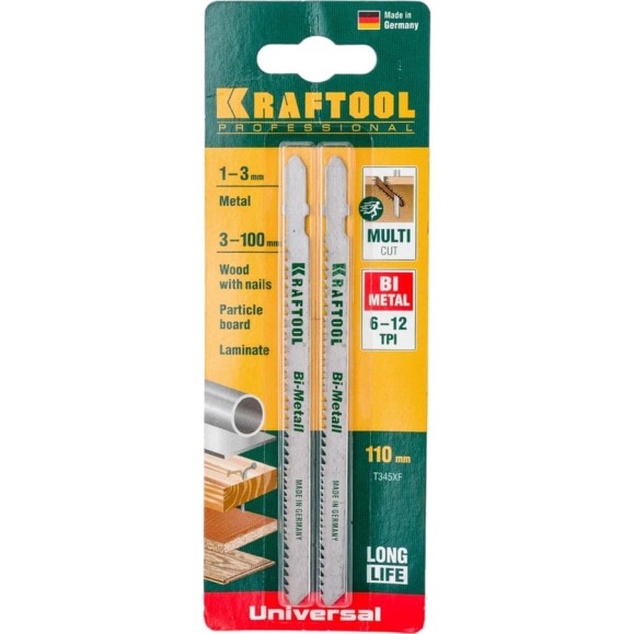 Полотно 2 шт. (110 мм; 1.8-2.5 мм) по металлу для электролобзика KRAFTOOL 159505-U Полотно 2 шт. (110 мм; 1.8-2.5 мм) по металлу для электролобзика KRAFTOOL 159505-U
