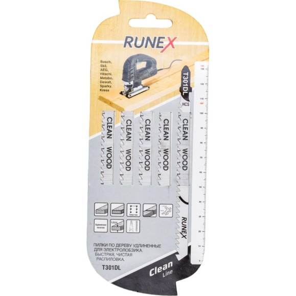 Пилки по дереву T301DL (132x107 мм; 5 шт.) Runex 555116 Пилки по дереву T301DL (132x107 мм; 5 шт.) Runex 555116