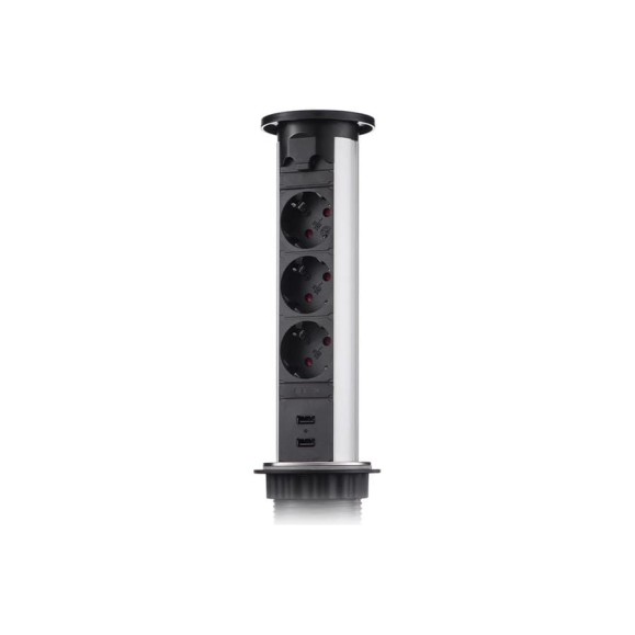 Блок розеток Mebax 105J 3 секции Серебро Автоматический d=60мм 2 USB 00-00000822 Блок розеток Mebax 105J 3 секции Серебро Автоматический d=60мм 2 USB 00-00000822